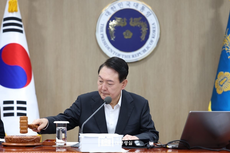 국무회의 주재하는 윤석열 대통령.(사진=대통령실 제공)