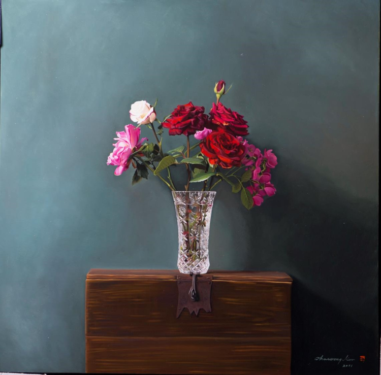  크리스탈 병의 꽃 116.7 *91.0 oil on canvas