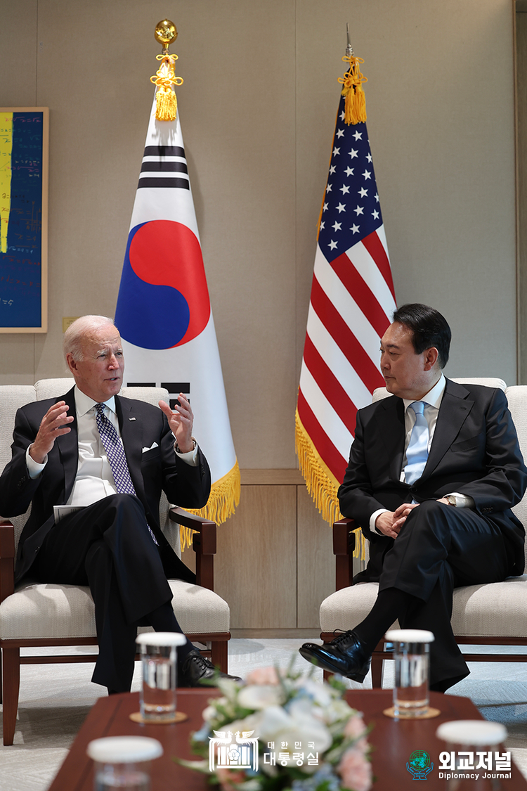  (우)윤석열 대통령과 (좌)조셉 바이든(Joseph R. Biden Jr.) 미국 대통령(사진=대통령실)
