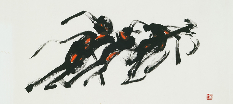  Short Tarack 5, 70 x 45cm, 화선지, 먹, 채색, 2010