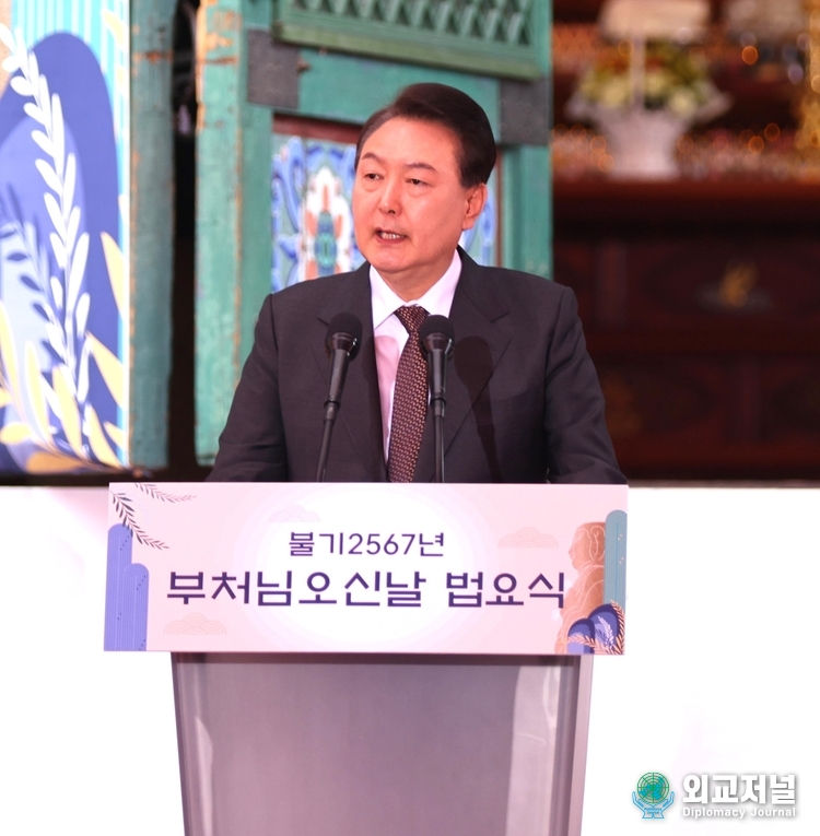  윤석열 대통령이 축사를 하고 있다. (사진=법왕청신문)