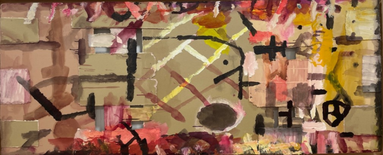  구조공간 espace de structure Cardboard,acrylic,collage 90*61 1992년 