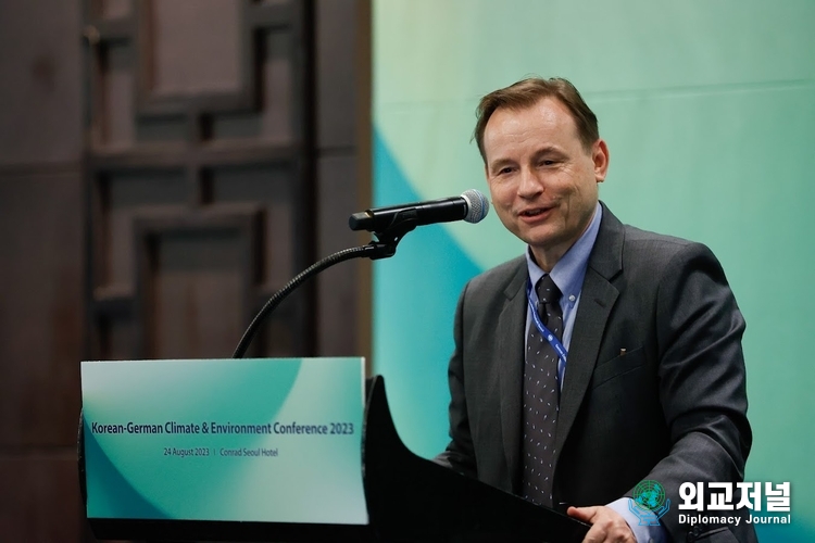 Georg Schmidt, German Ambassador-designate to Korea at 3rd Korean-German Climate & Environment Conference 2023. /Courtesy of the KGCCI