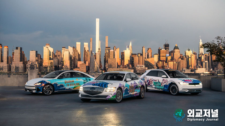 Hyundai Motor Group showcases art cars in New York City.