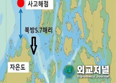 Location of the accident (5.7 nautical miles north of Jaeun Island)