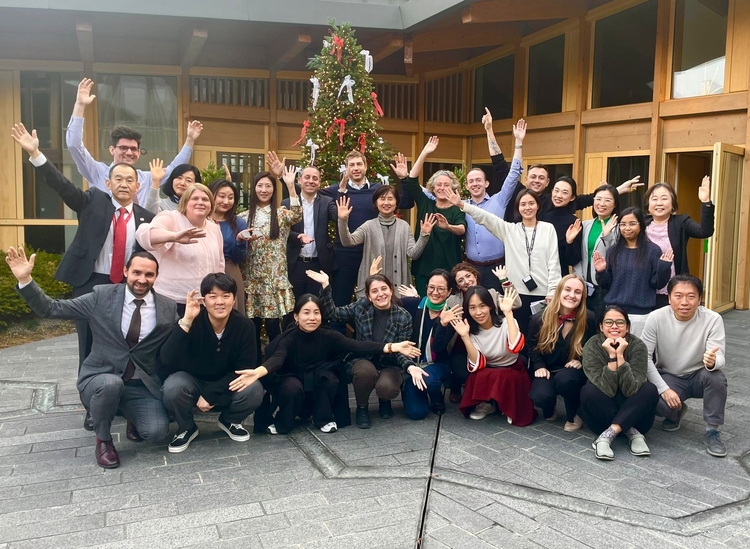 Dagmar Schmidt Tartagli, Ambassador of Switzerland to Korea, poses with staff members of the Swiss Embassy in Seoul.