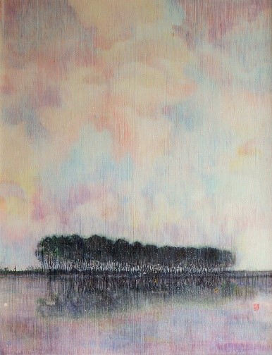 Afterimage 116x91cm mixed media 2021