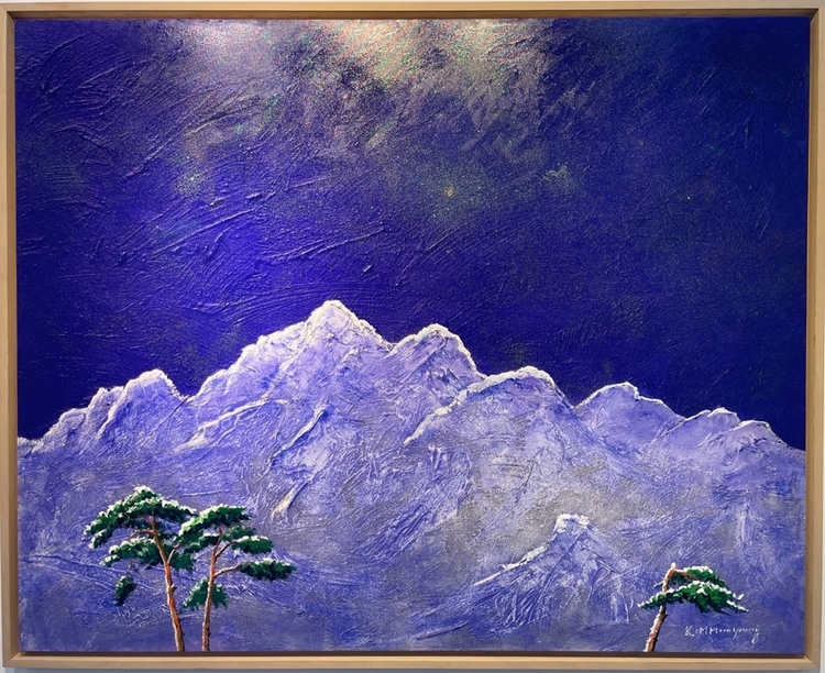 북한산 72 .7 * 60. 6 mixed media on canvas 2021년
