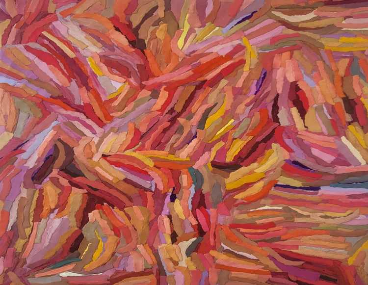 절실한 만남X8 Mixed media on canvas 53 x 40.9cm 2023<br>
