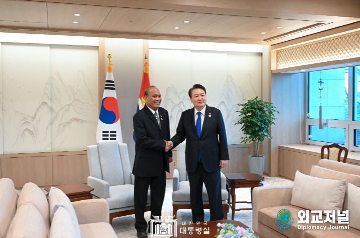  5월 28일 윤석열 대통령은 타네시 마아마우 키리바시 대통령과 한-태평양도서국 정상회담을 가졌다. (사진=대통령실)