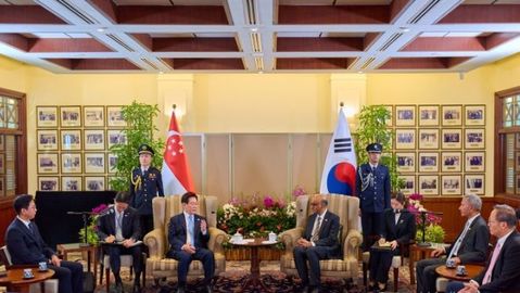 이재명 , 싱가포르 대통령 면담