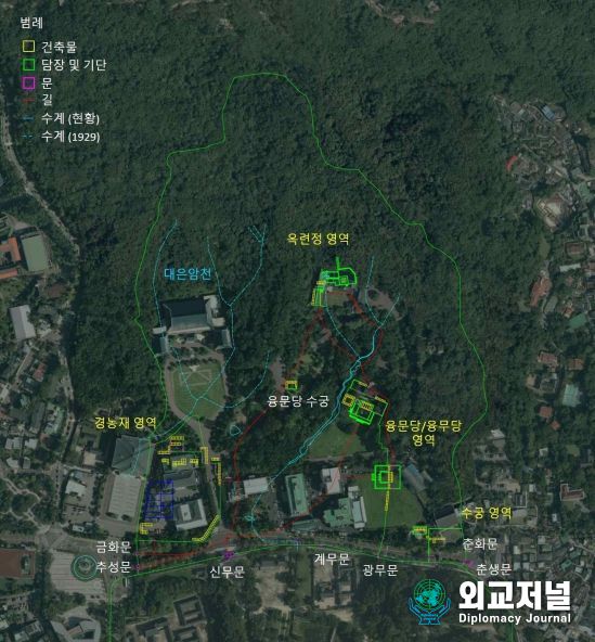 경복궁 후원 및 청와대 권역 비교