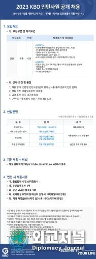 2023 KBO 인턴사원 채용 공고