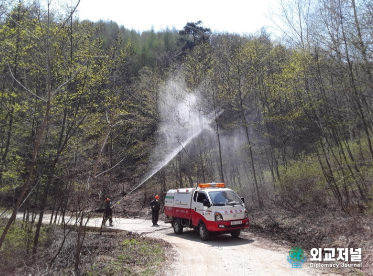 임도변 병해충방제.