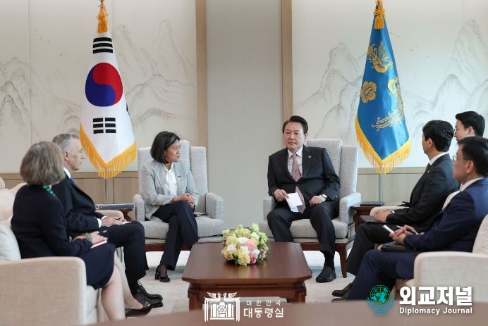 윤석열 대통령은 캐서린 타이 美 USTR 대표를 접견했다. (사진=대통령실)