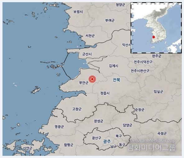 전북 부안군 남남서쪽 4km 지역